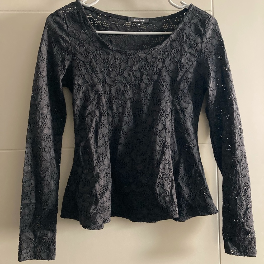 Medium (Small) Forever 21 Black Lace Shirt